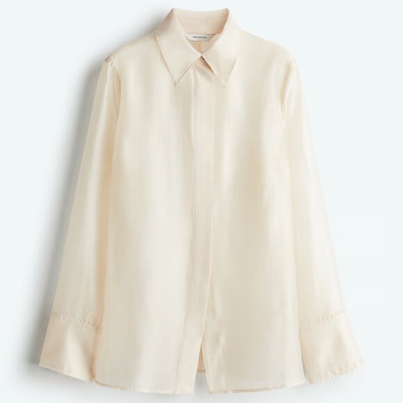 NWT H&M Edition Defined-Waist Sheer Shirt - Picture 1 of 6